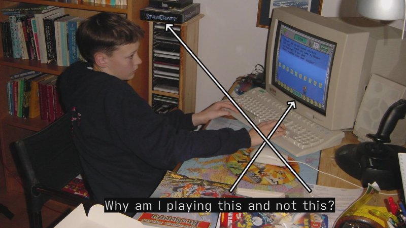 The author playing Math Rescue instead of StarCraft in 2000"